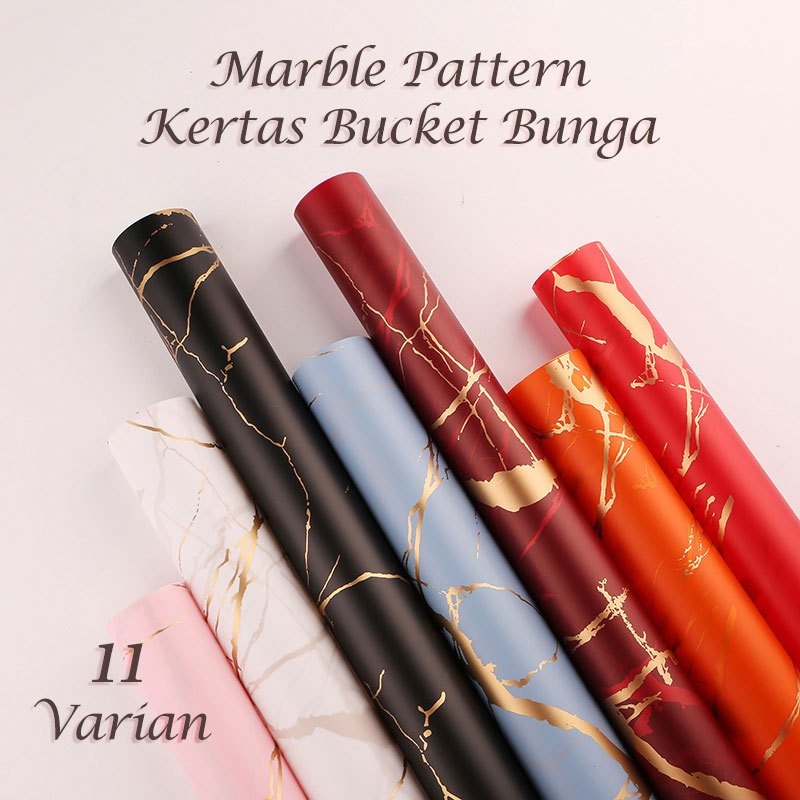 

Kertas Bunga Marble Cellophane Wrapping Paper Buket Pembungkus Anti Air - Motif Marmer