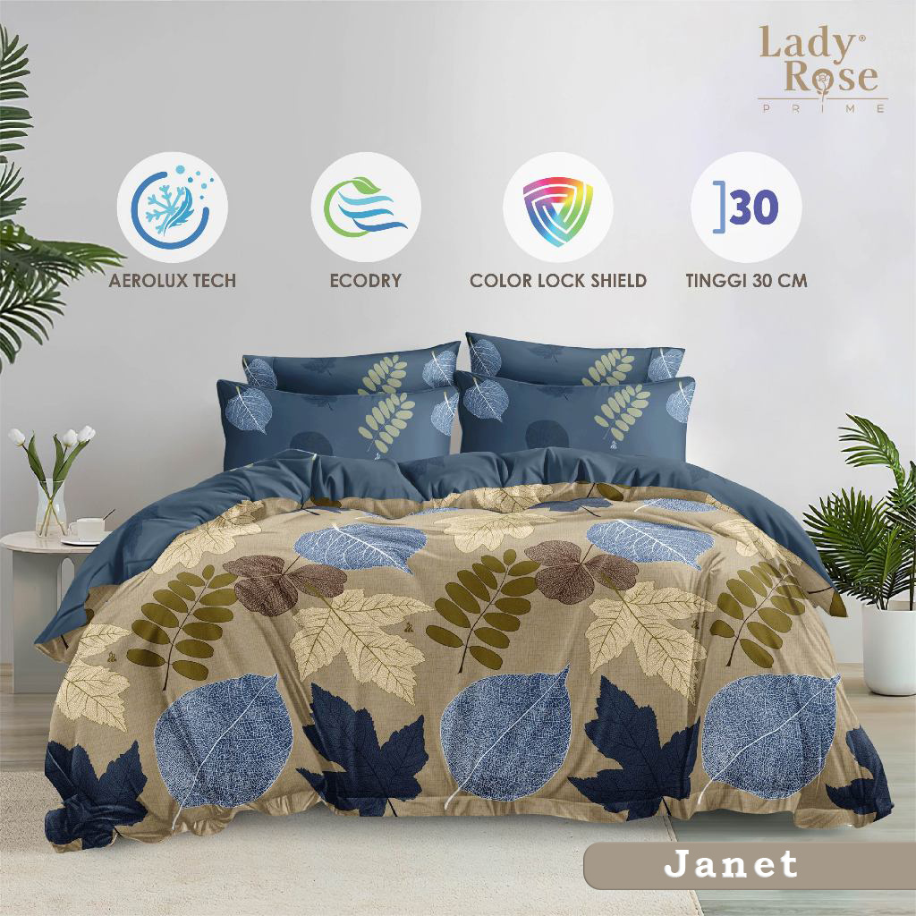 Lady Rose Bedcover 180x200x30 Tinggi 30 Cm Set Lengkap Baru Bahan Premium - Janet