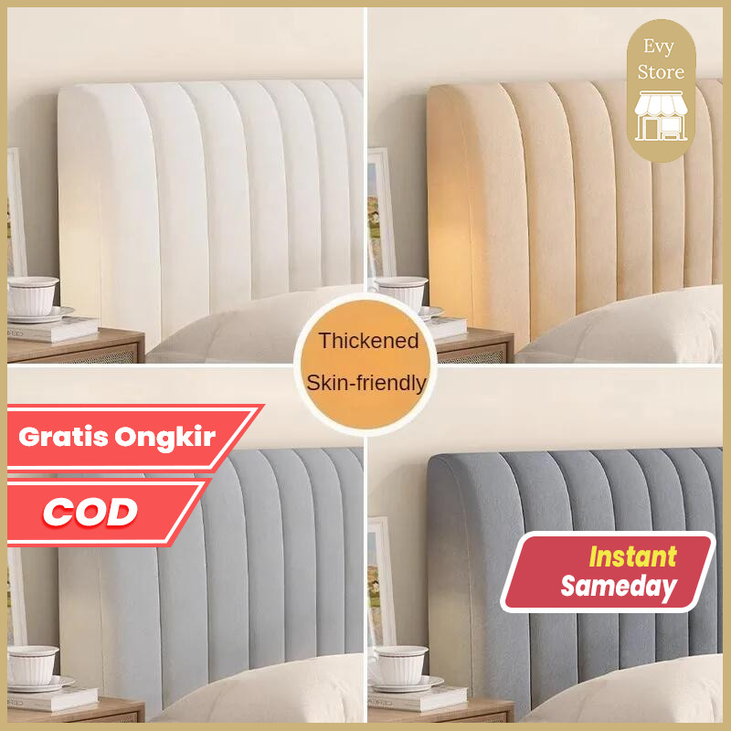 Evy Store Cover Headboard Kepala Divan Kasur Elastis Motif Polos Lembut / Sandaran Tempat tidur