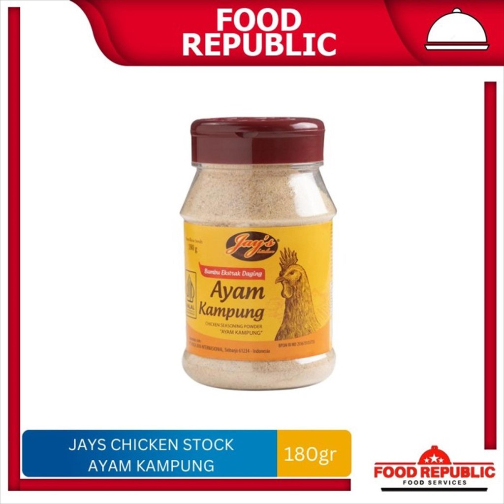 

Jays Chicken Stock Kaldu Ayam Kampung Bubuk 150 GR TANPA MSG dan HALAL