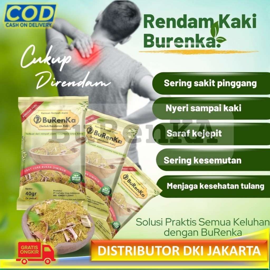 BURENKA BUBUK RENDAMAN KAKI OBAT TRADISIONAL ATASI ASAM URAT BENGKAK KESEMUTAN REMATIK DETOX  / BURE