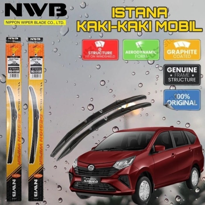 Wiper Depan Daihatsu Sigra Ukuran 20” & 17” NWB Japan Hybrid Frameless