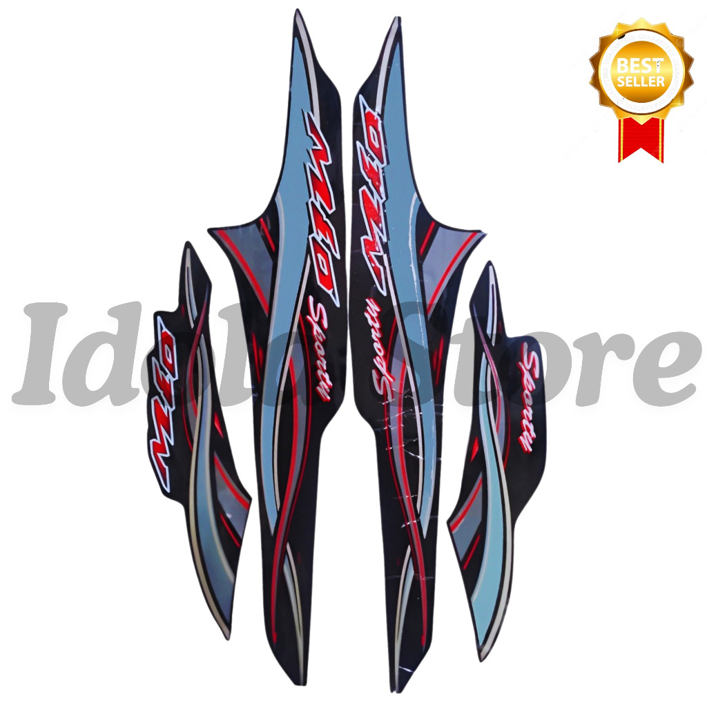 Stiker Striping Mio Sporty 2005 Hitam Putih - List Stiker Standar Mio Sporty 2005 termurah&terlaris