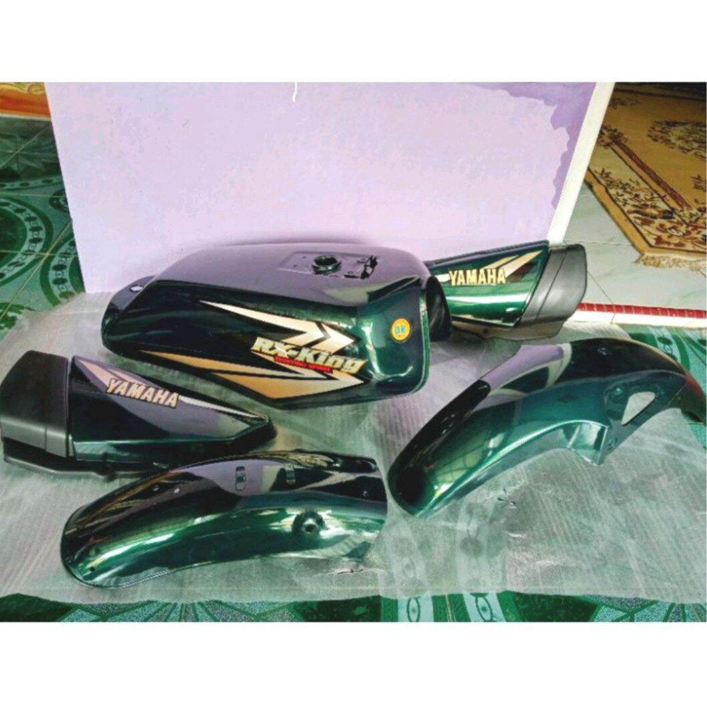 Paket Lengkap Tangki Body Set Rx King Warna Hijau Botol Set Striping 2002