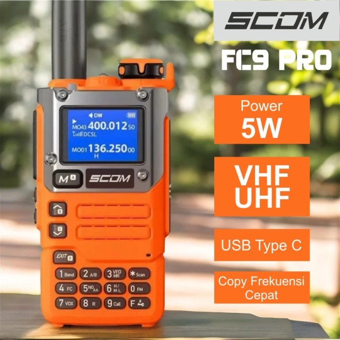 ORI  ht scom fc9 pro handy talky vhf uhf - Orange