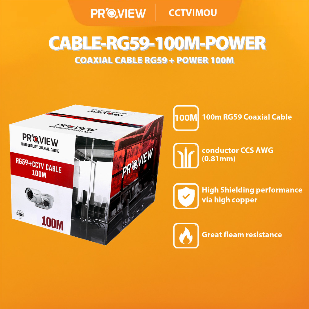 PROVIEW CABLE-RG59-100M-POWER COAXIAL CABLE RG59 + POWER 100M