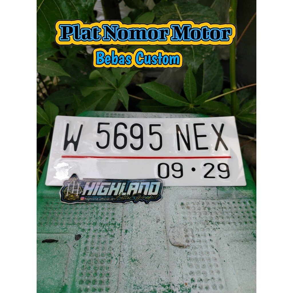 plat motor Warna putih stiker Hitam/Baut Tanam/Proses cepat