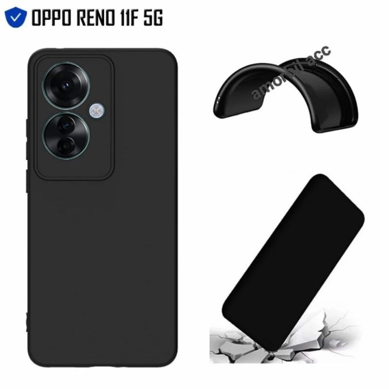 SOFTCASE PRO CAMERA SILIKON OPPO RENO 11F 5G SoftCase pelindung camera full black Dove [KA]