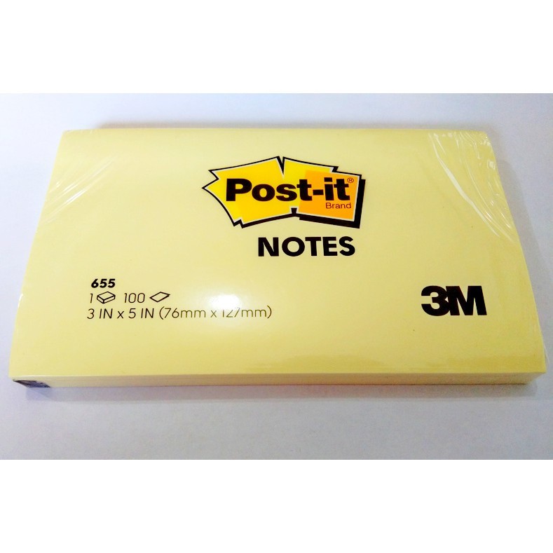 

Post It 655 yellow merk 3M 76mm x127 mm / memo tempel 3inch x 5inch