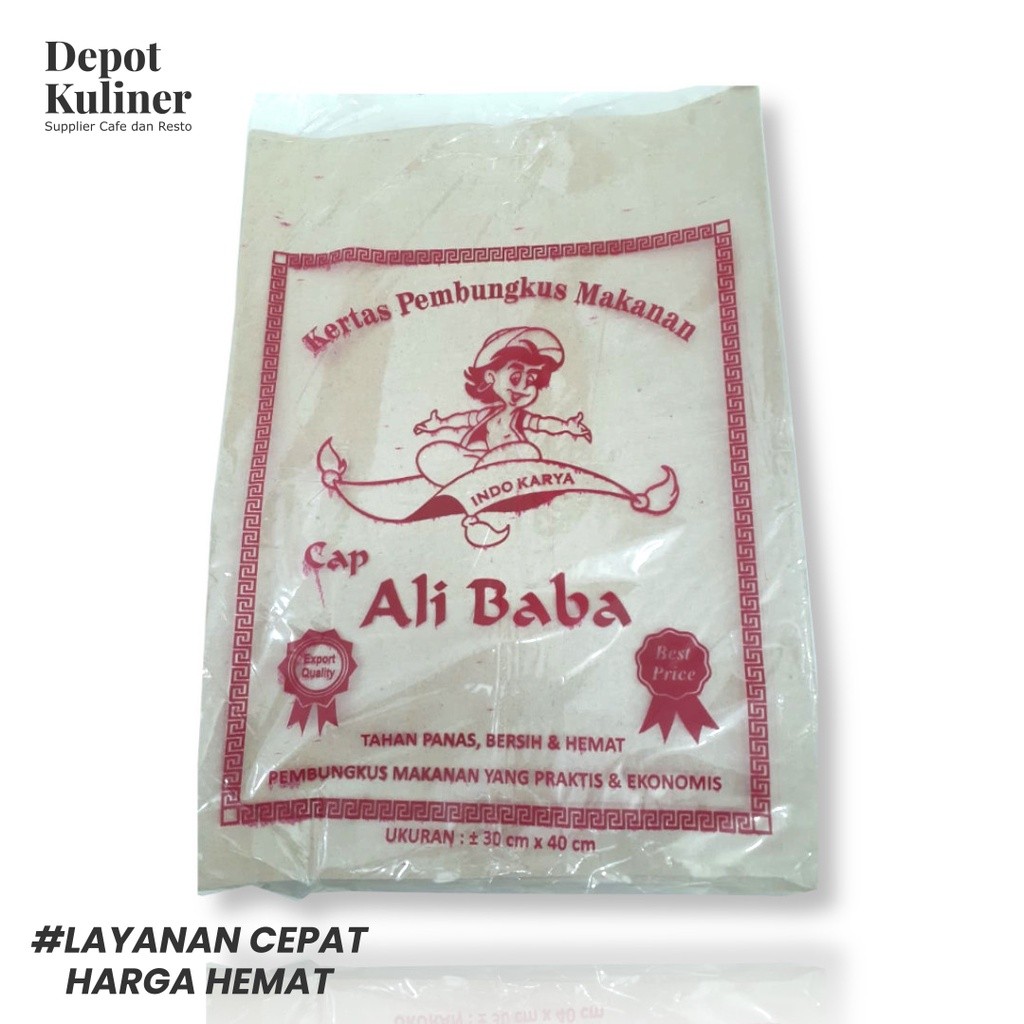 

Kertas Nasi Bungkus Coklat 200 Lembar cap Ali Baba Zuya Mart