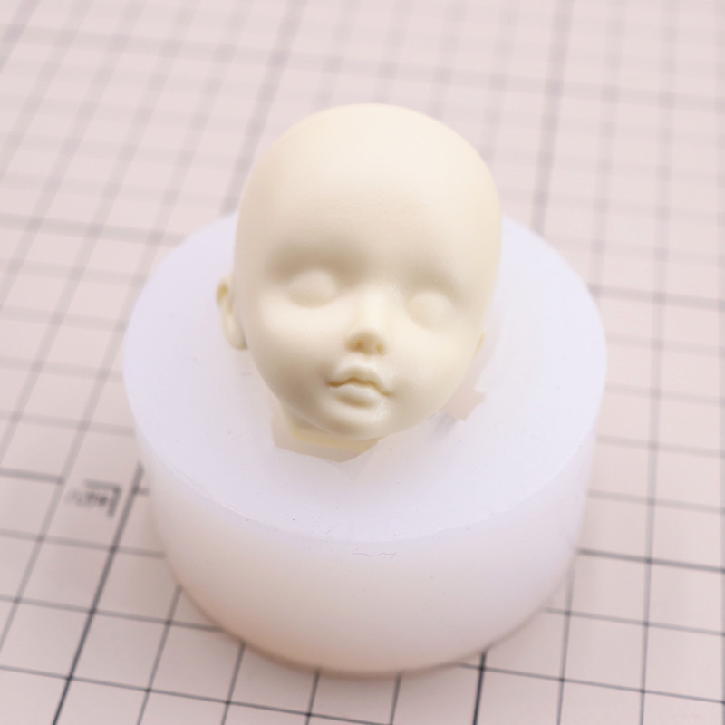 Ultra-light clay BJD silicone face mold, stone plastic clay soft pottery fondant handmade mold Q ver