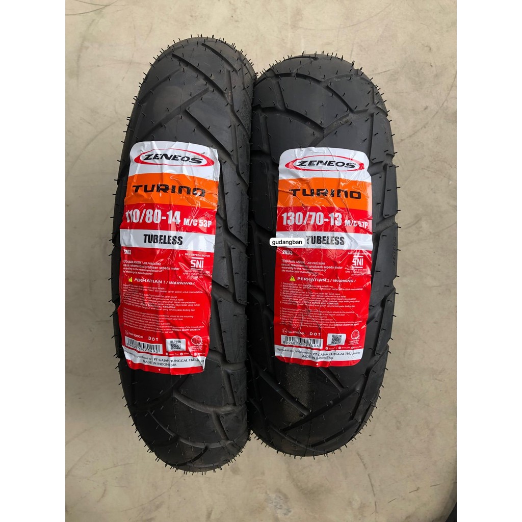 SPECIAL PROMO ( PAKET 2 BAN ADV ) TURINO 110 80 14 & 130 70 13 ZENEOS ZN33 SEMI TRAIL KEMBANG TAHU