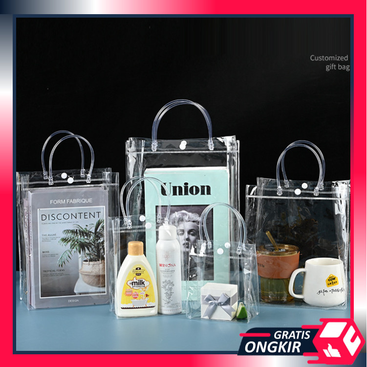 

GRATIS ONGKIR - 6442 Tas Souvenir Transparan / Hampers Bening Serbaguna Tebal