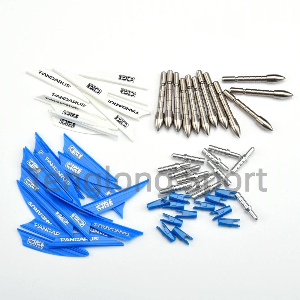 12 Set  Arrow Accessories for 4.2mm Carbon Arrow Shaft, Arrow Vane Arrow Nock And Pin 100gn Arrow Po