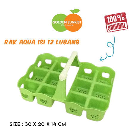 Rak Aqua Gelas 12 Slot Lubang  Golden Sunkist