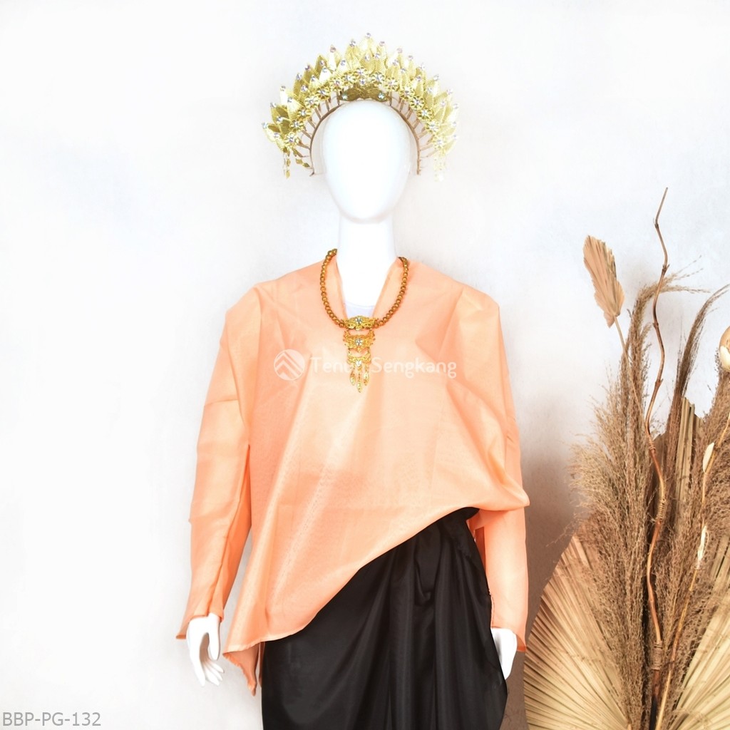 Baju Bodo Adat Bugis Makassar Dewasa Polos Original Tokko Asli Lengan Panjang Salem - Tenun Sengkang