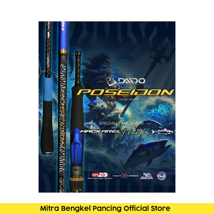 Joran Daido Poseidon Mackarel 185cm Full Fuji Alconite Joran Pancing Spinning