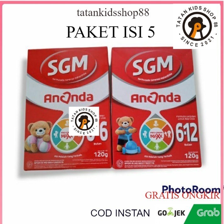 Sgm Ananda 0 6 sampai 12 Bulan 120gr Paket 5 Pcs Susu Formula Pertumbuhan Sufor Bayi