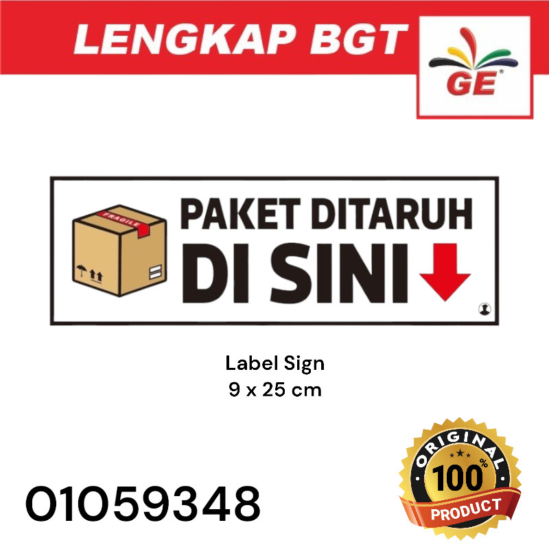 

Label Sign Penanda "PAKET DITARUH DI SINI" Panah Bawah - 01059348