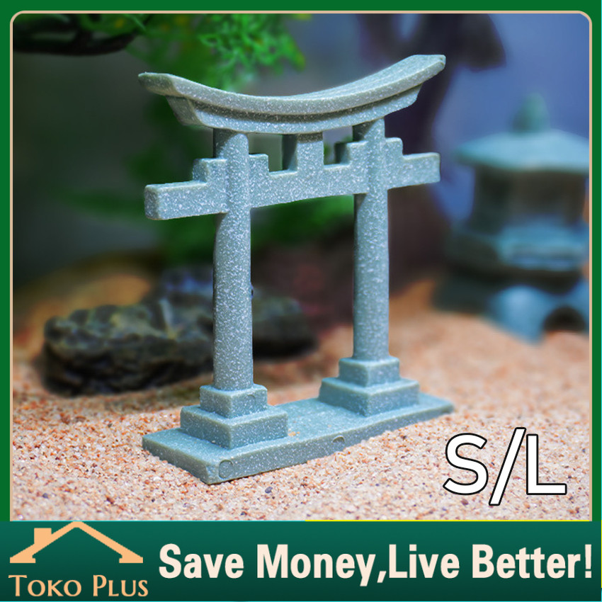 Ornamen Aquarium Miniatur Torii Gerbang Gapura Dekorasi Hiasan Aquarium