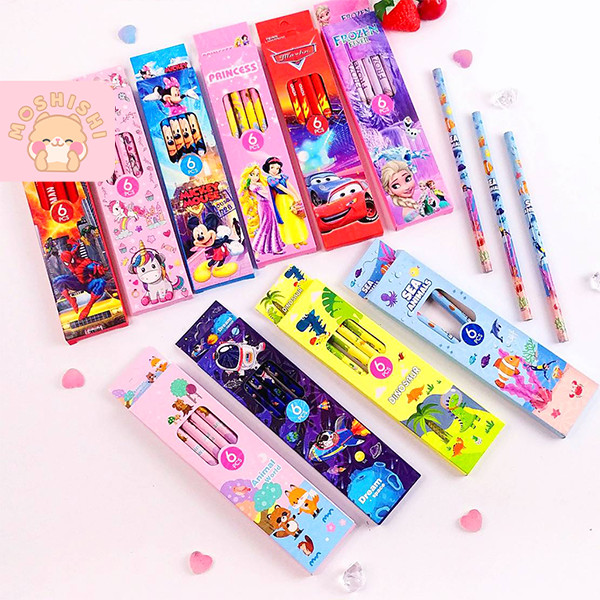 

Pensil Kayu /Pensil Set Lucu Isi 6 Pcs Motif Character / Animal