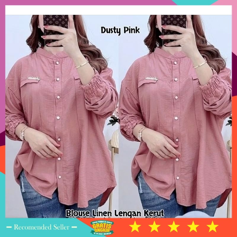 TERMURAH BAJU KEREN / Salsa Shirt Kemeja Wanita Ld104/Ld110/ Ld120/Ld130- Atasan Wanita Polo Linen