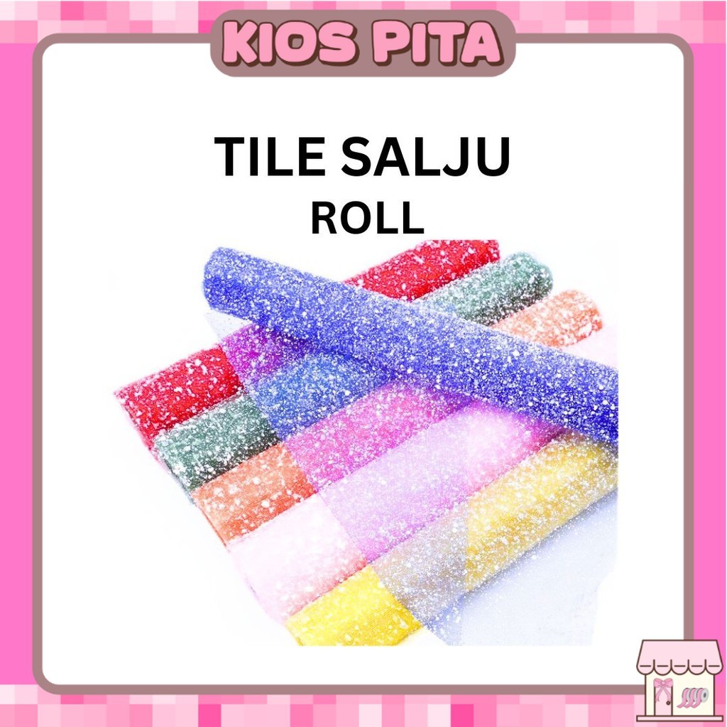 

Kain TILE SALJU / Snow Mesh Tile per roll BUKET BUNGA FLOWER WRAPPING / Snow Flake Poly Mesh