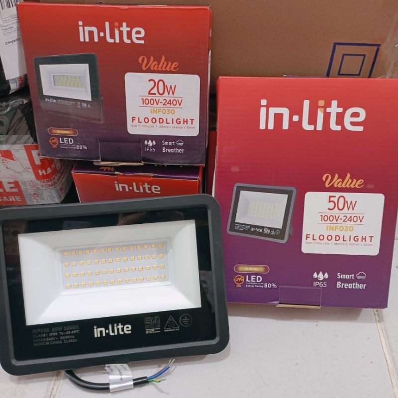 Kap Sorot Lampu Tembak In Lite 50 watt Putih/Kuning