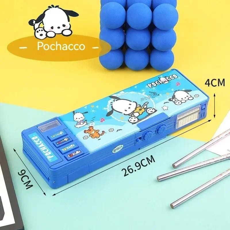 

New Sanrio Stationery Box Kuromi Melody Stationery Box Password Lock Multi Functional Large Capacity Pencil Box Children's Gift