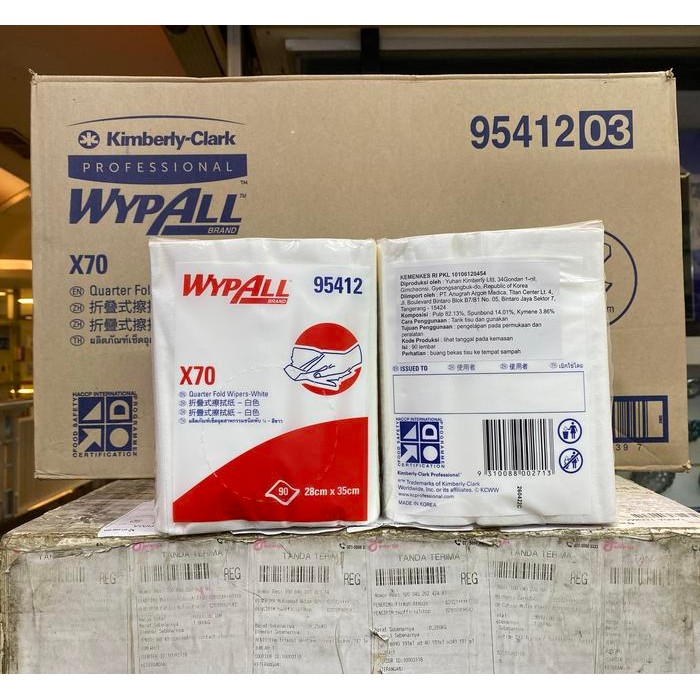 Wypall x70 wypall x 70 wipers kimberly clark 95412 (per pax)