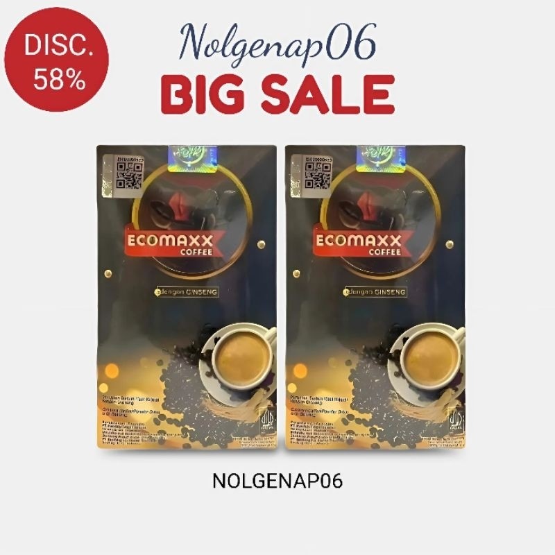 

Ecomaxx coffee original 100% bpom 1 box isi 10 sachet