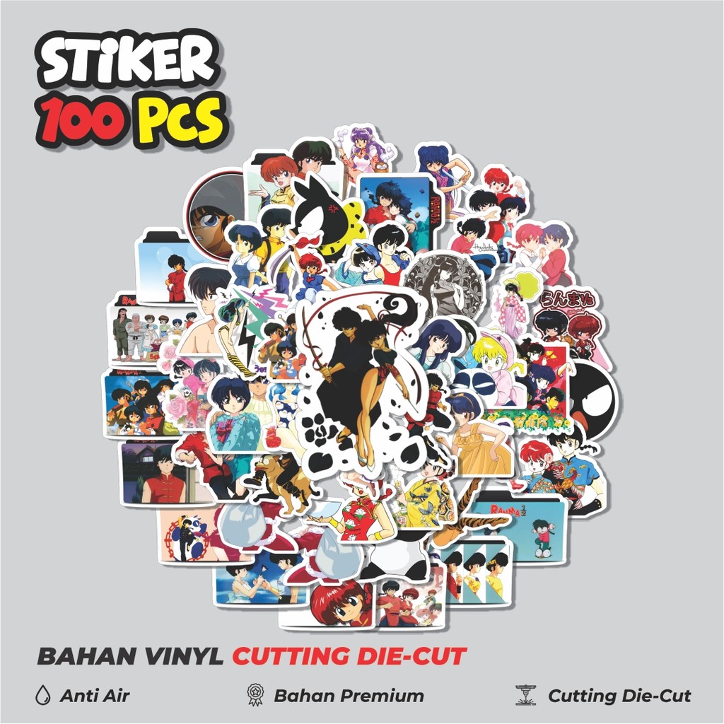 

Terbaru! 50 pcs Stiker Anime Ranma Dekorasi Lucu Kreatif untuk Notebook, Skateboard, HP