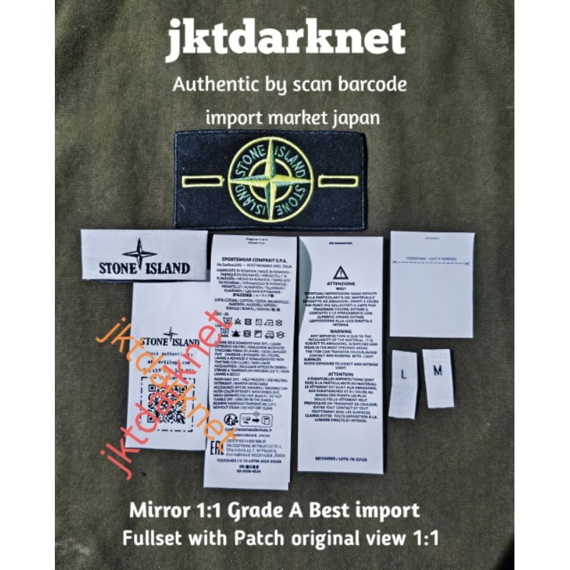 

New Tag wash fullset stonesisland scan authentic barcode with patch badge original view 1:1 import japan update newPremium