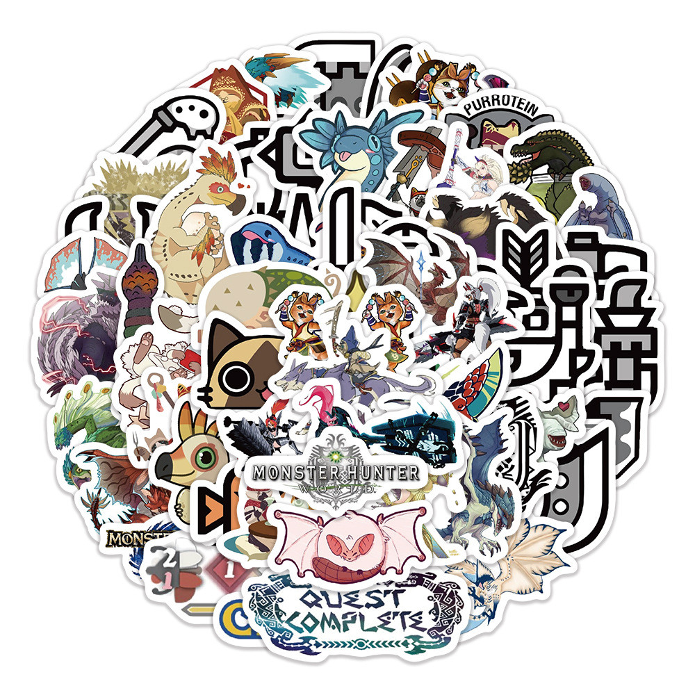 

10/60Pcs Game Monster Hunter Graffiti Stickers Notebook Suitcase Computer Mobile Phone Water Cup DIY Waterproof Sticker Toy Gift