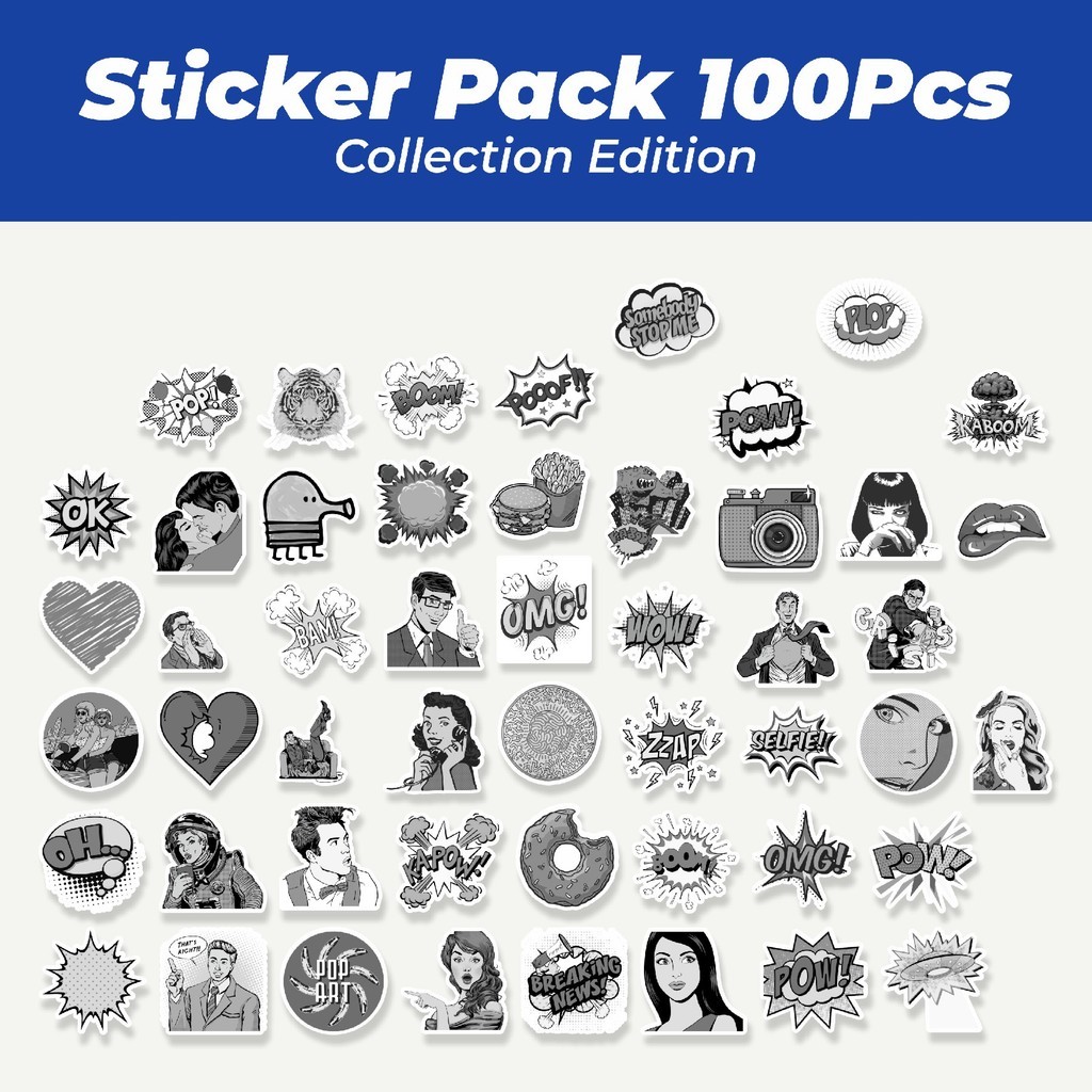 

Hot Stiker Comic Pop Art Sticker Lucu Anti Air Stikers Berperekat Waterproof Sticker Decal Buat Motor Helm Buku Journal Koper Casing HP Laptop Botol Minum
