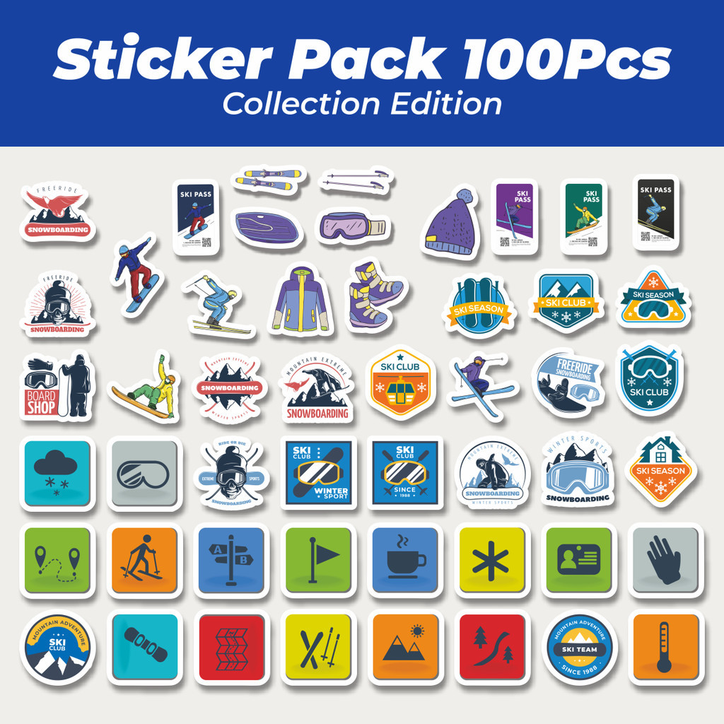 

Hot Stiker Ski Salju Gunung Stikcers Lucu Anti Air Stikers Berperekat Waterproof Sticker Decal Buat Motor Helm Buku Journal Koper Casing HP Laptop Botol Minum