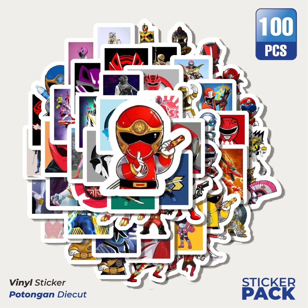 

MURAH 100 PCS Stiker Power Ranger 2 Waterproof Aesthetic- Untuk Laptop, Motor, dan Helm - Paper Stationery Pack