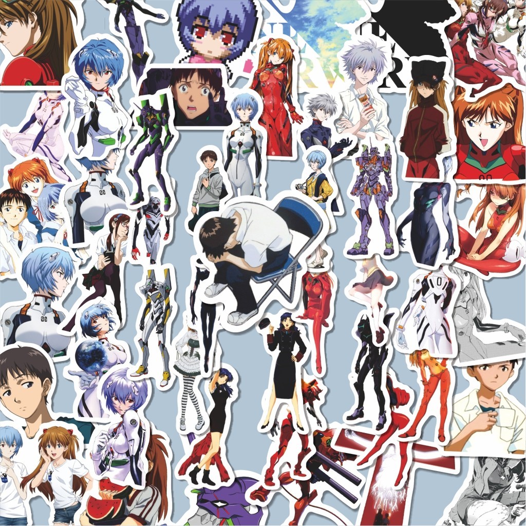 

100PCS Lucu Sticker Anime Evangelion Sticker Stiker Aesthetic Stiker Anti Air Stikers Berperekat Waterproof sticker decal buat Motor Helm Buku Journal Koper Casing HP Laptop Botol Minum Hadiah anak
