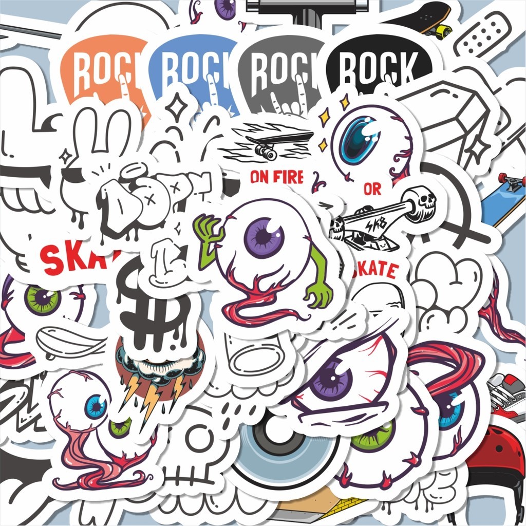 

100PCS Lucu Stiker Random Stiker Aesthetic Stiker Anti Air Stikers Berperekat Waterproof sticker decal buat Motor Helm Buku Journal Koper Casing HP Laptop Botol Minum Hadiah anak