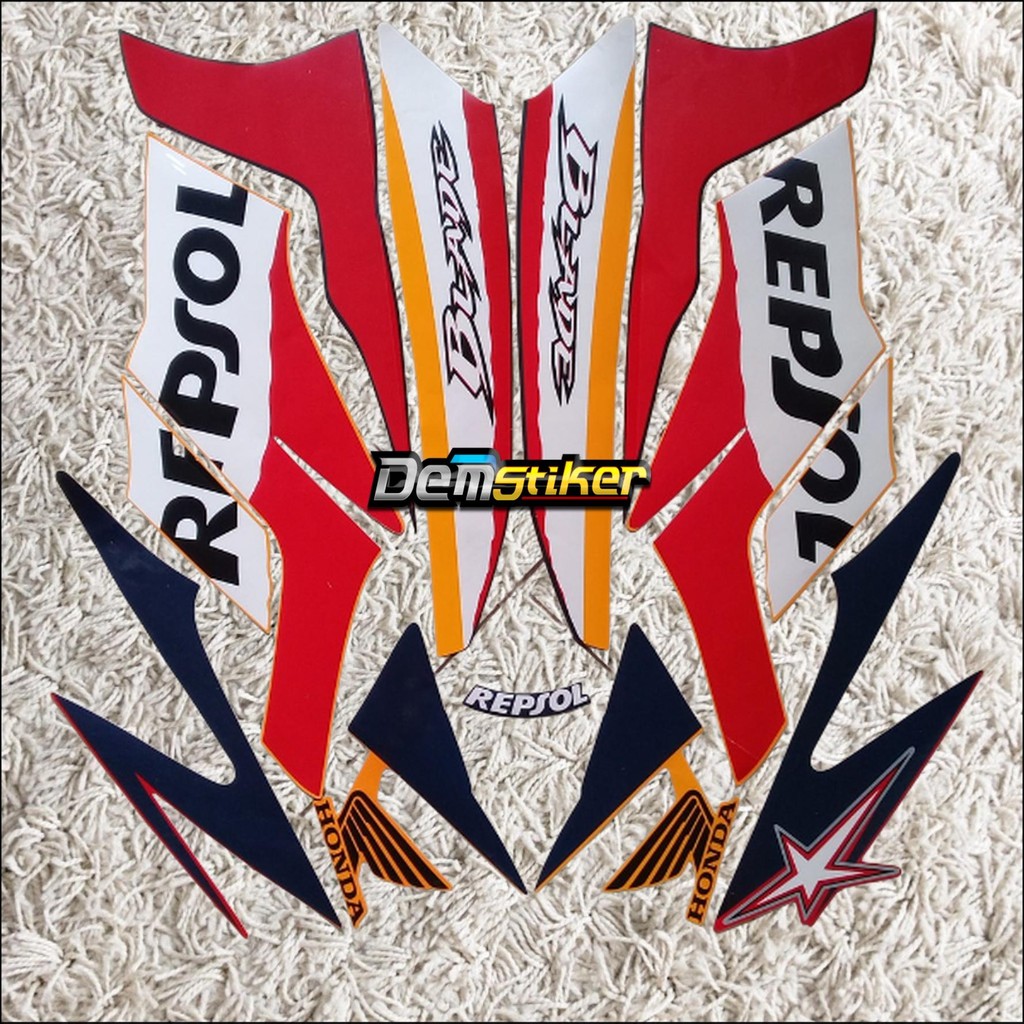 STRIPING STANDART HONDA BLADE REPSOL 2009 STIKER BODY BLADE REPSOL 2009 LIS BODY BLADE 2009 TERMURAH