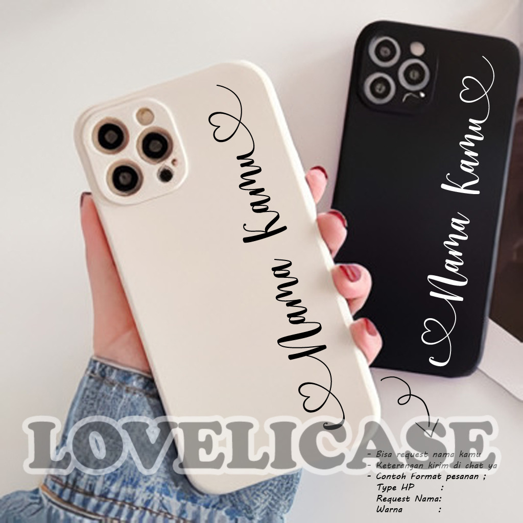 Custom Macaron Softcase Name Love All Type Smartphone - Custom Softcase - HP Casing- HP Case - Custo