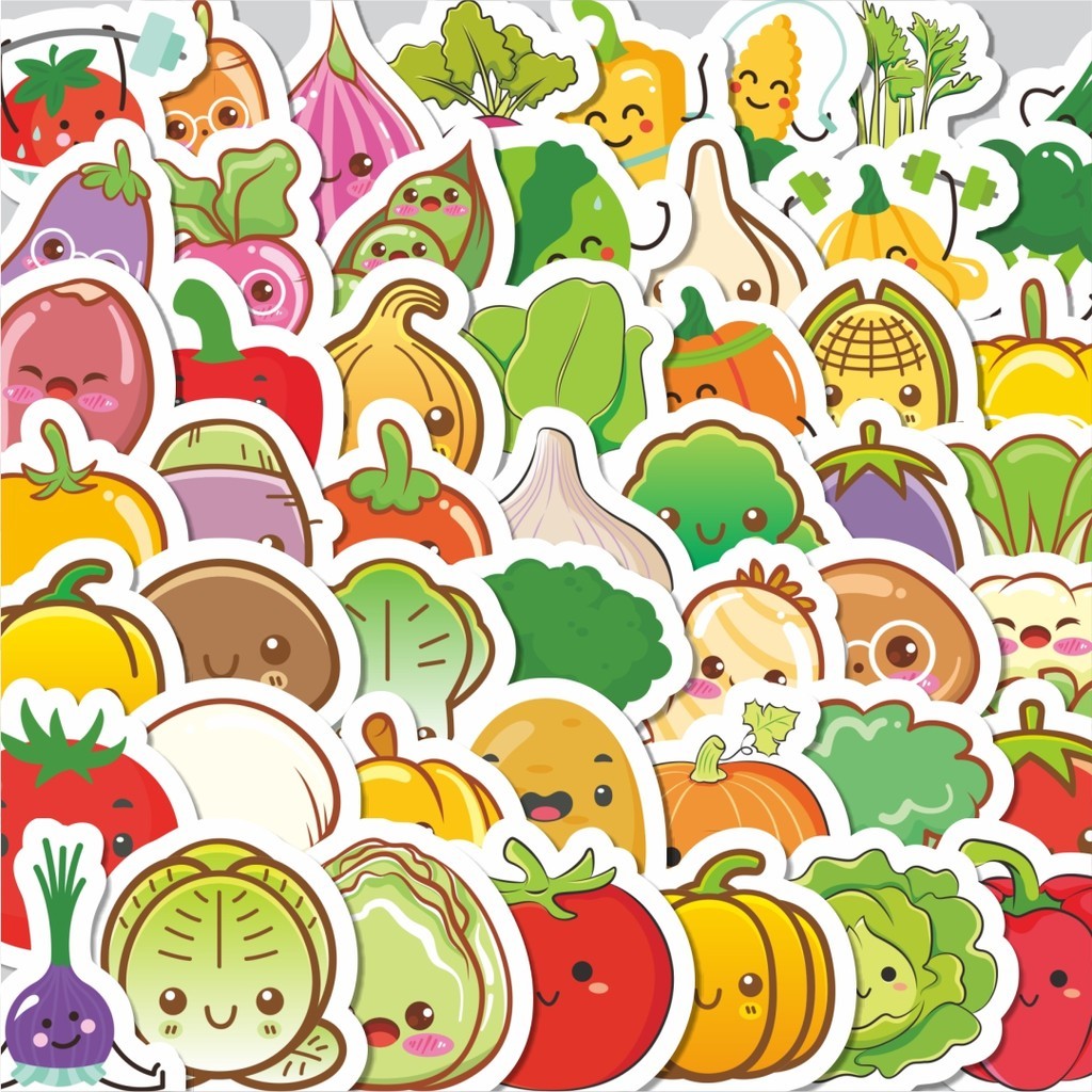 

Stiker Cutting Pack Stiker Kartun Sayuran Lucu Isi 100Pcs Series Aesthetic Lucu Keren Untuk Koper Bahan Vynil