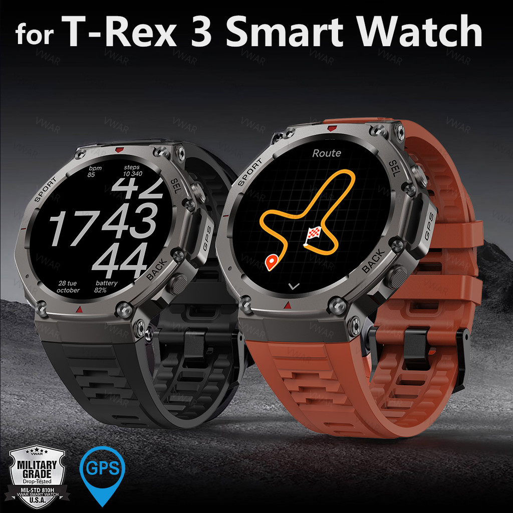 VWAR T-Rex3 GPS Smart Watch 2025 for Xiaomi Samsung Military Smartwatch Men 5ATM Waterproof 170 Spor