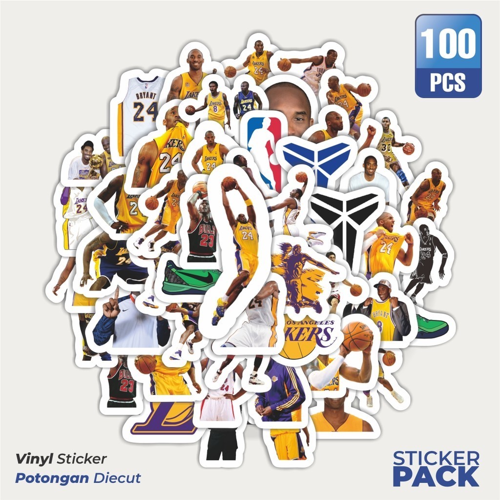 

Stiker Vinyl Sticker Kobe Bryant Sticker Waterproof Aesthetic- Untuk Laptop, Motor, dan Helm - Paper Stationery Pack