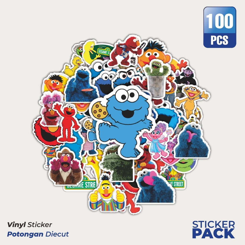 

Stiker Vinyl Stiker Kartun Kaws & Sesame Street Waterproof Aesthetic- Untuk Laptop, Motor, dan Helm - Paper Stationery Pack