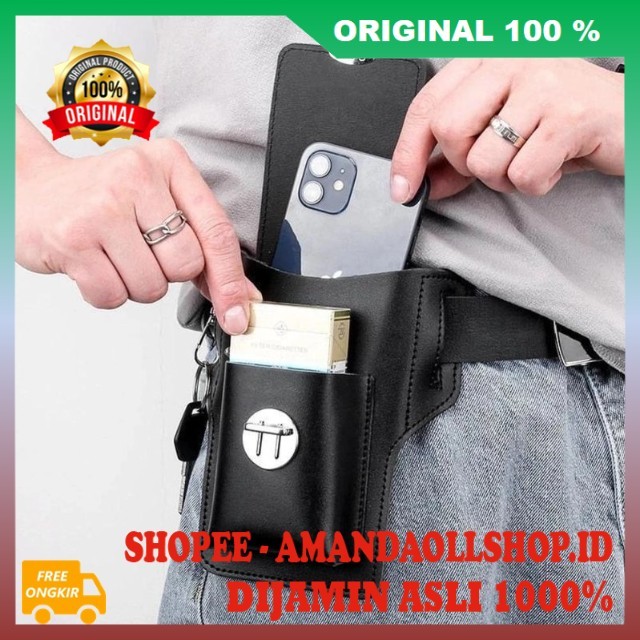 Key Belt Pouch Tas Sabuk Pinggang Pria Tas HP Pinggang Pria Tas Ikat Pinggang Pria Tas Pinggang Keci