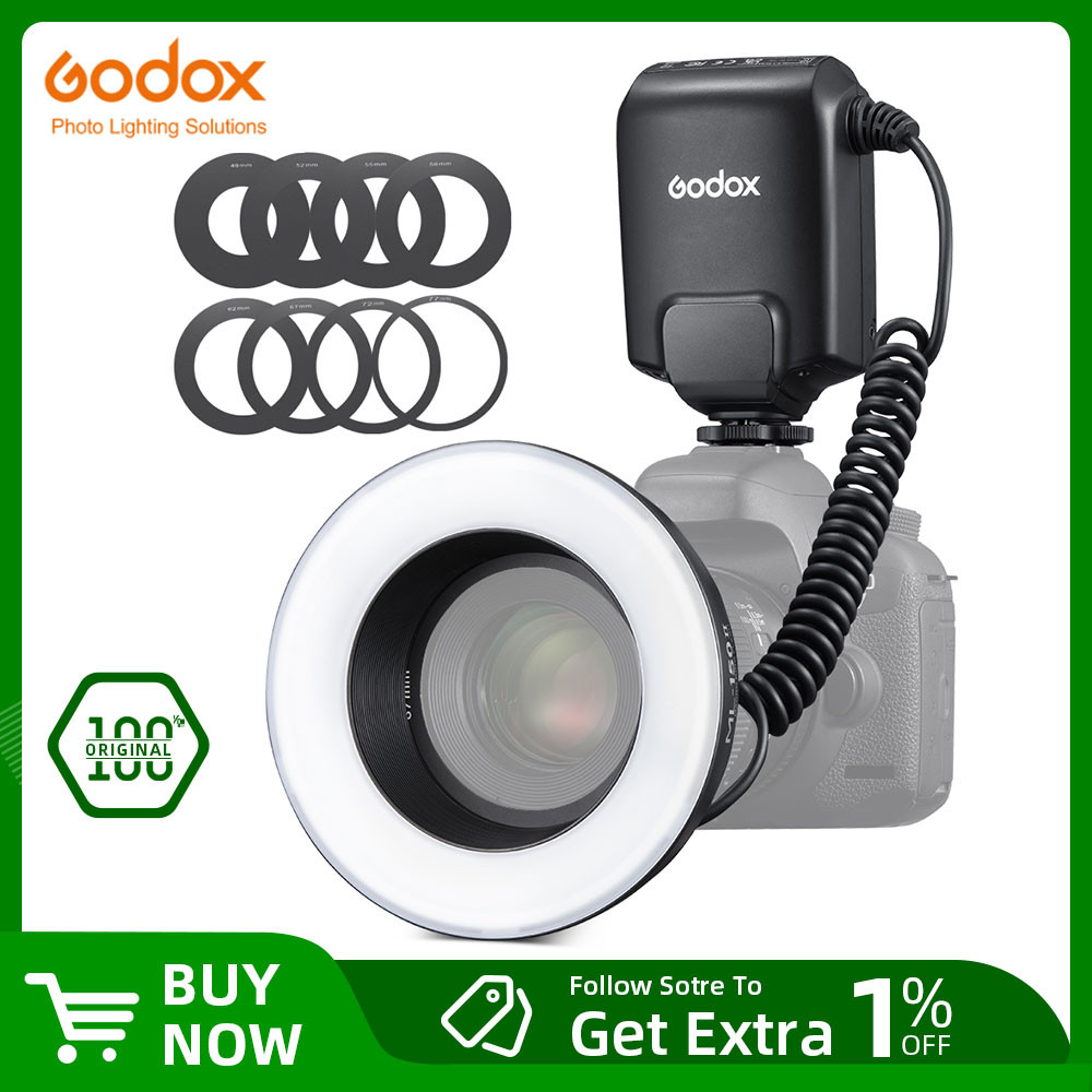 Godox ML-150II ML150II Macro Ring Speedlite Flash Light For Canon Nikon Pentax Sony Olympus DSLR Cam