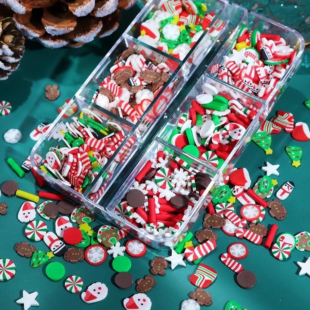 

Mixed Polymer Clay Slices Sprinkles Resin Mold Filler Snowman Gingerbread Flake DIY Resin Jewelry Crafts For Gift Toys