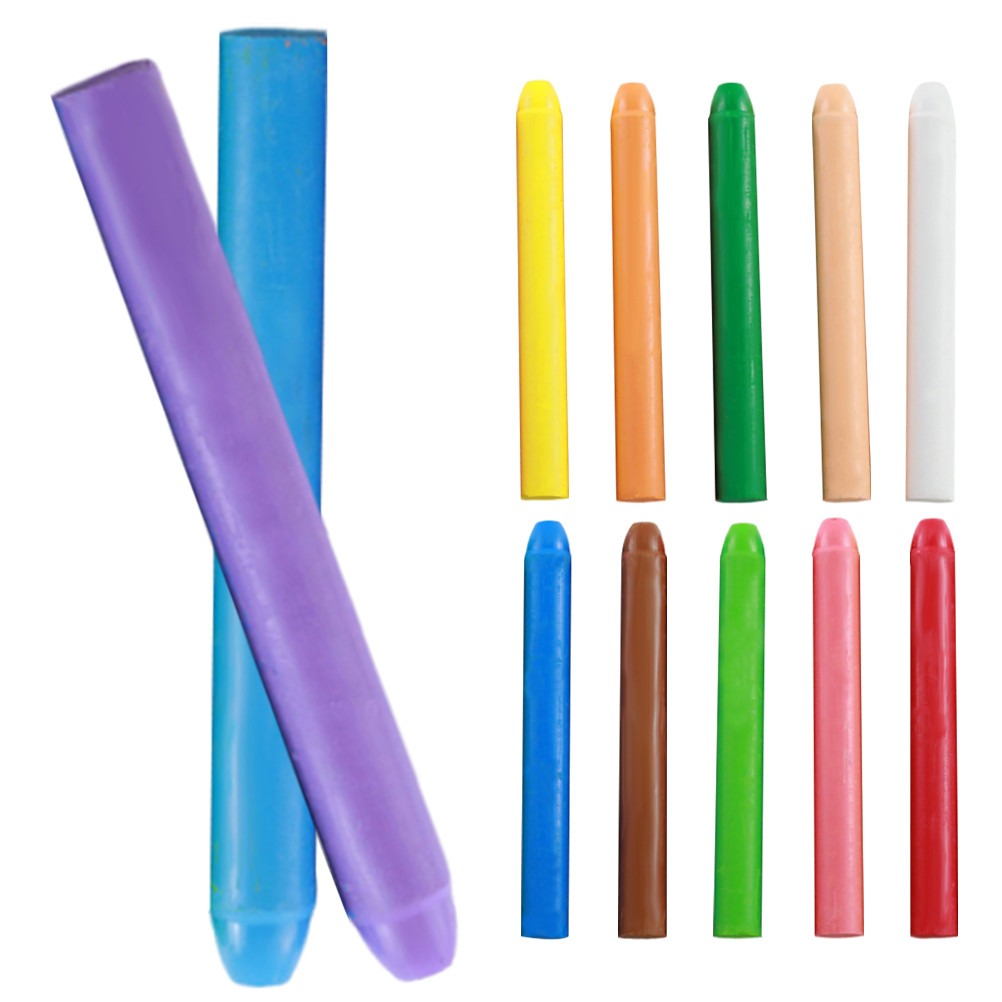 

12 Pcs Dust Free Chalk Water Soluble Colorful 3 15x0 37inch Ideal Teachers Blackboard Sidewalk Students Preschoolers