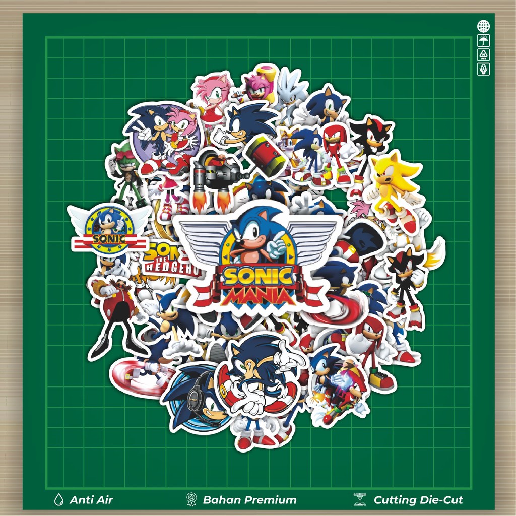 

HOT 50 PCS STIKER Stiker Kartun Sonic the Hedgehog Stiker Fashion Cars Decal Dingin Kartu Album Custom Vinyl Anti Air- Sticker Aesthetic Buku Journal Koper Casing HP Tablet Laptop Helm Motor Botol Minum